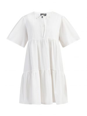 Vlnené mini šaty Dreimaster Vintage biela