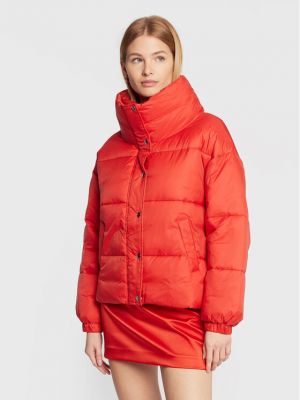Pernata jakna oversized Sisley crvena