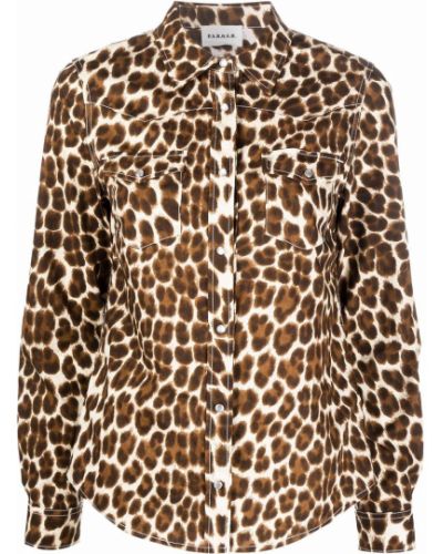 Krekls ar apdruku ar leoparda rakstu P.a.r.o.s.h. brūns
