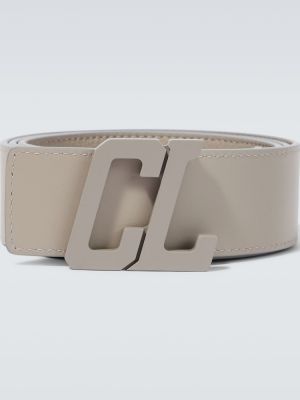 Cinturón de cuero Christian Louboutin beige