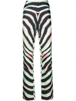 Pantaloni cu imagine cu model zebră Roberto Cavalli verde