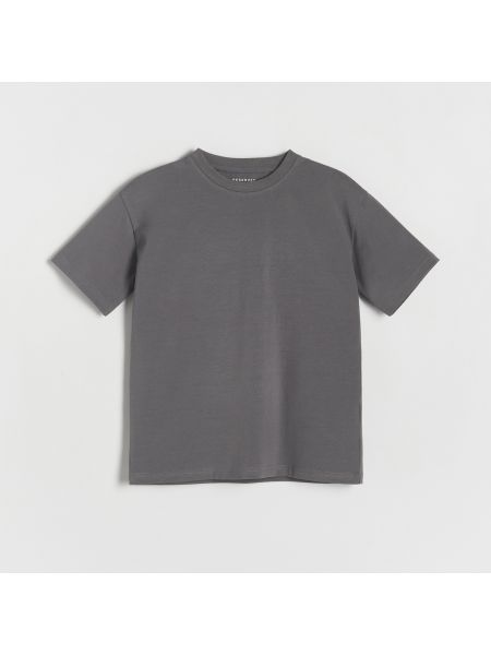 Oversized bavlněné tričko Reserved šedé