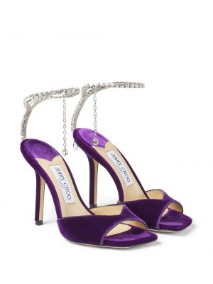Sandales ar kristāliem Jimmy Choo violets