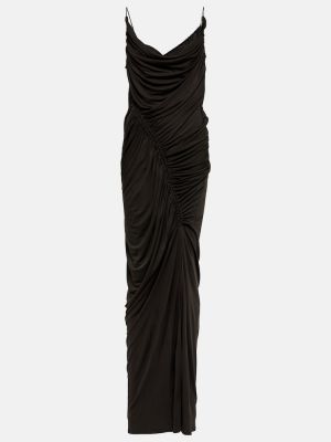 Sukienka długa z dżerseju Bottega Veneta czarna