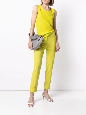 Proste spodnie wełniane Lorena Antoniazzi żółte