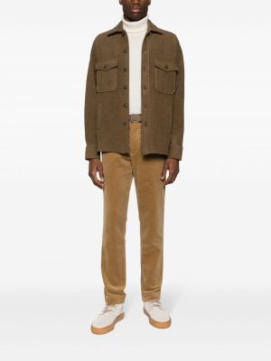 Medvilninė marškiniai velvetinė su gobtuvu Polo Ralph Lauren ruda