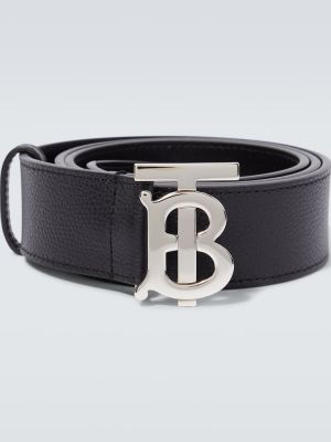 Cinturón de cuero Burberry negro