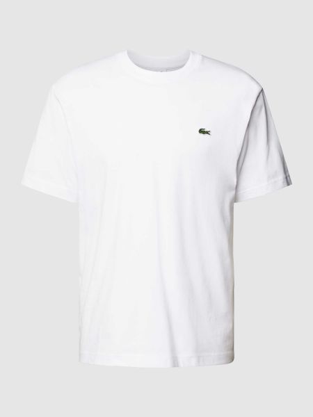 Koszulka bawełniana z krótkim rękawem klasyczna Lacoste biała