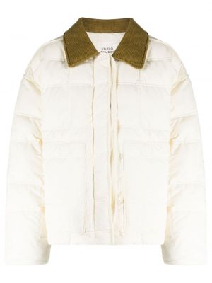 Pikowana kurtka puchowa sztruksowa Studio Tomboy biała