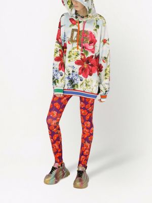 Geblümt leggings mit print Dolce & Gabbana lila