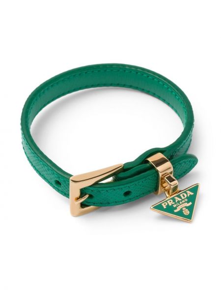 Leder armband Prada grün