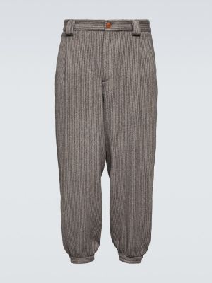 Pantalones de lana de cachemir con estampado de cachemira Giorgio Armani gris