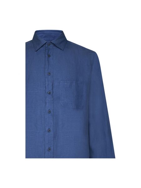Camisa con botones de lino Sease azul