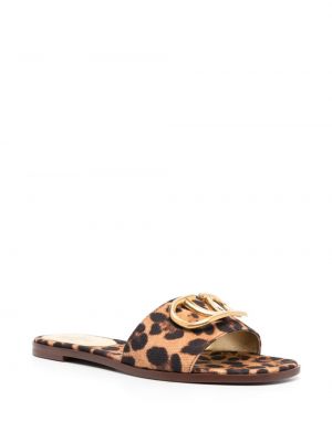 Sandale mit print mit leopardenmuster mit schnalle Valentino Garavani