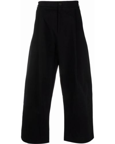 Pantaloni cu croială lejeră plisate Studio Nicholson negru