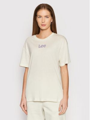 T-shirt large Lee beige