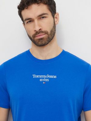 Тениска с дълъг ръкав с принт Tommy Jeans синьо