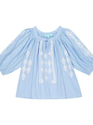 Blus med broderi för tjejer Melissa Odabash Kids vit