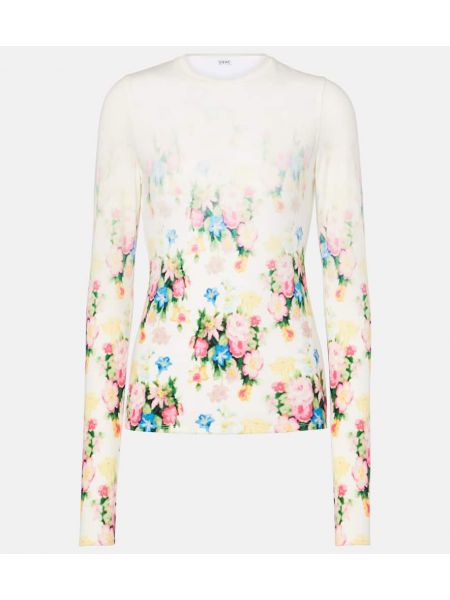 Floral lang topp Loewe hvit