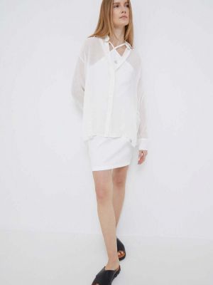 Sukienka mini bawełniana Calvin Klein Jeans biała