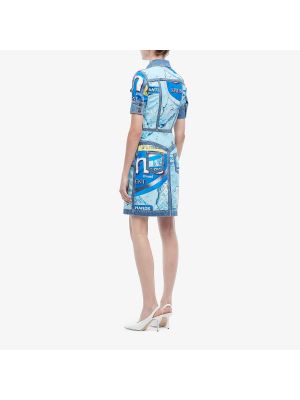 Джинсовое платье с принтом Moschino