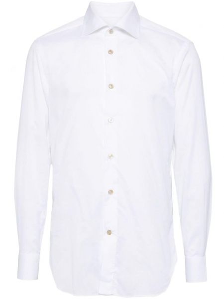 Βαμβακερό πουκάμισο Kiton λευκό