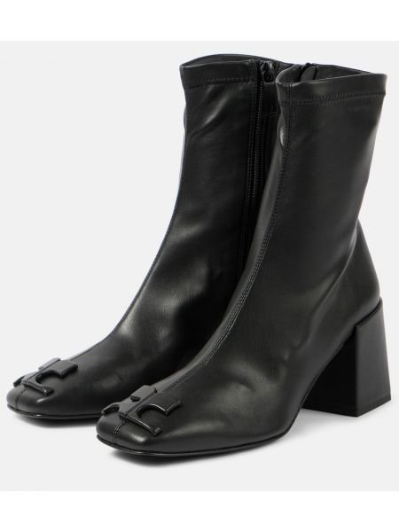 Кожени обувки до глезена от изкуствена кожа Courreges черно