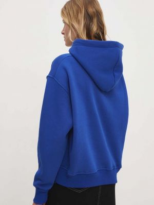 Mikina s kapucí Answear Lab modrá