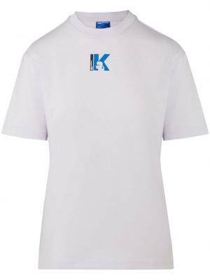Bavlnené tričko s potlačou Karl Lagerfeld Jeans fialová