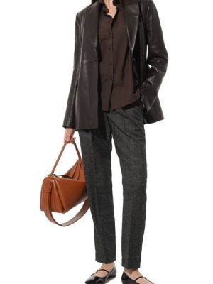 Шерстяные брюки Brunello Cucinelli коричневые