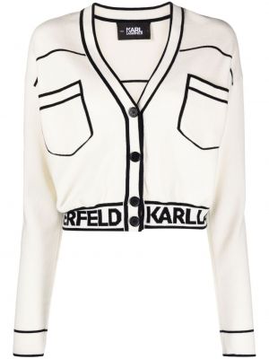Kardigan z dekoltem w serek Karl Lagerfeld