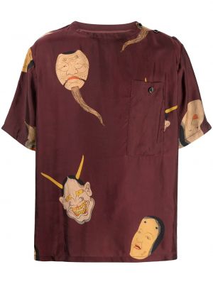 Hemd mit print mit taschen Uma Wang rot
