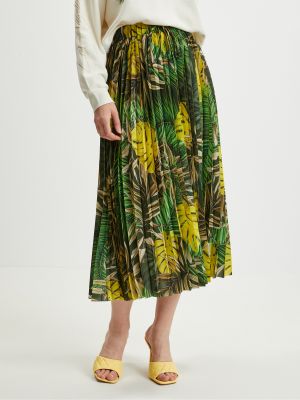 Plisované midi sukně Guess zelené