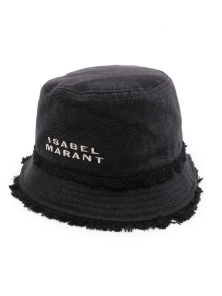 Chapeau de seau brodée Isabel Marant noir
