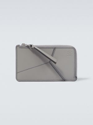 Кожаный кошелек на молнии Loewe серый