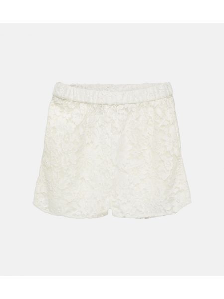 Pantalones cortos de flores de encaje Gucci blanco