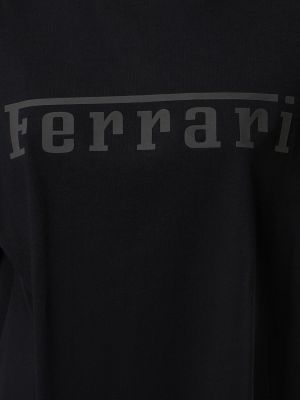 Памучна тениска от джърси Ferrari черно