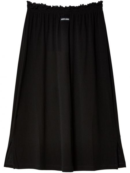 Βαμβακερή midi φούστα Miu Miu μαύρο