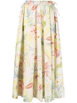Pamučna suknja s cvjetnim printom s printom Twinset žuta