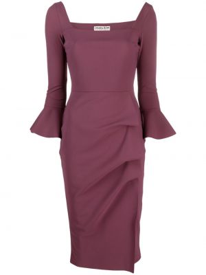 Midi obleka z draperijo Chiara Boni La Petite Robe vijolična