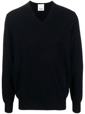 Кашмирен пуловер с v-образно деколте Allude синьо