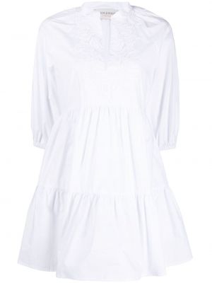 Памучна рокля на цветя Ermanno Firenze бяло