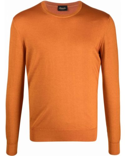 Jersey de punto de tela jersey de cuello redondo Drumohr naranja