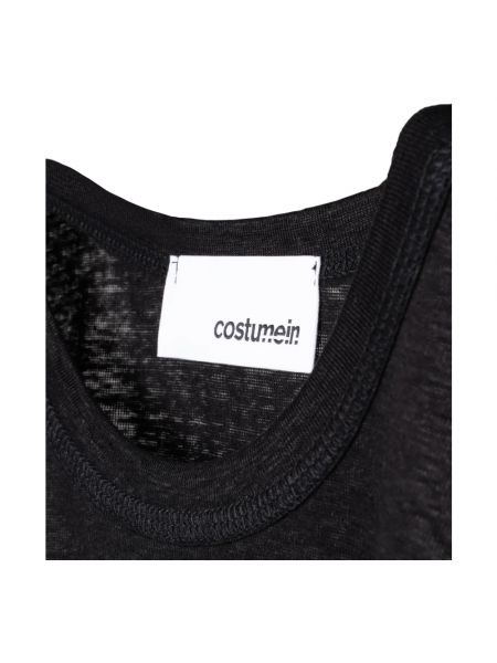 Blusa de lino de tela jersey Costumein negro