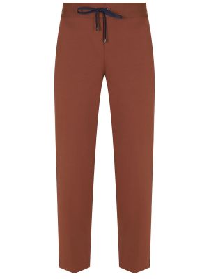 Хлопковые прямые брюки Circolo 1901 коричневые