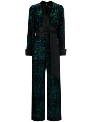 Ολόσωμη φόρμα με σχέδιο με ρίγες τίγρη Dvf Diane Von Furstenberg μαύρο