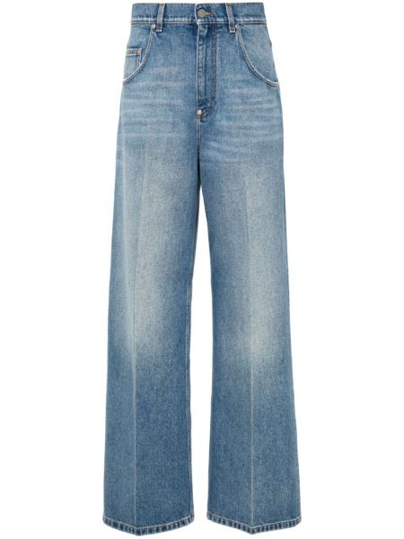 Yüksek belli straight fit jean pantolon Stella Mccartney mavi