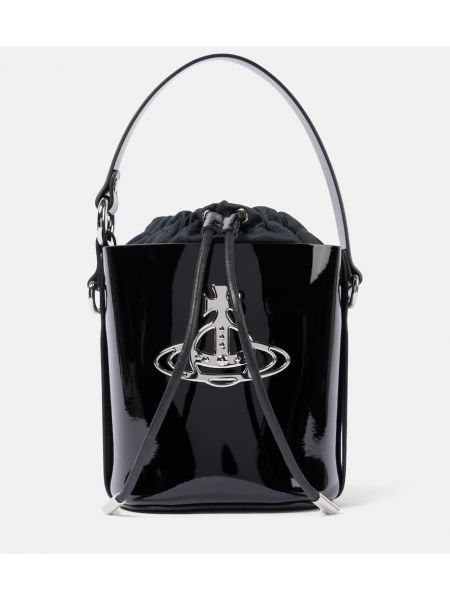 Lakkskinn lær mini bag Vivienne Westwood svart