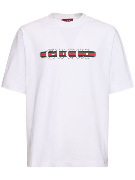 T-shirt di cotone Gucci bianco