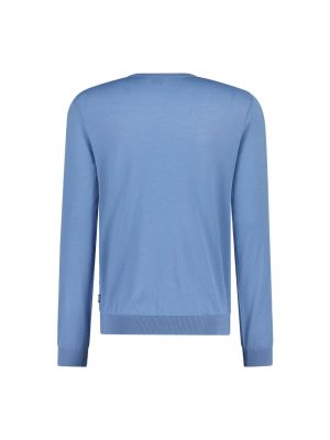 Sweter slim fit Hugo Boss niebieski